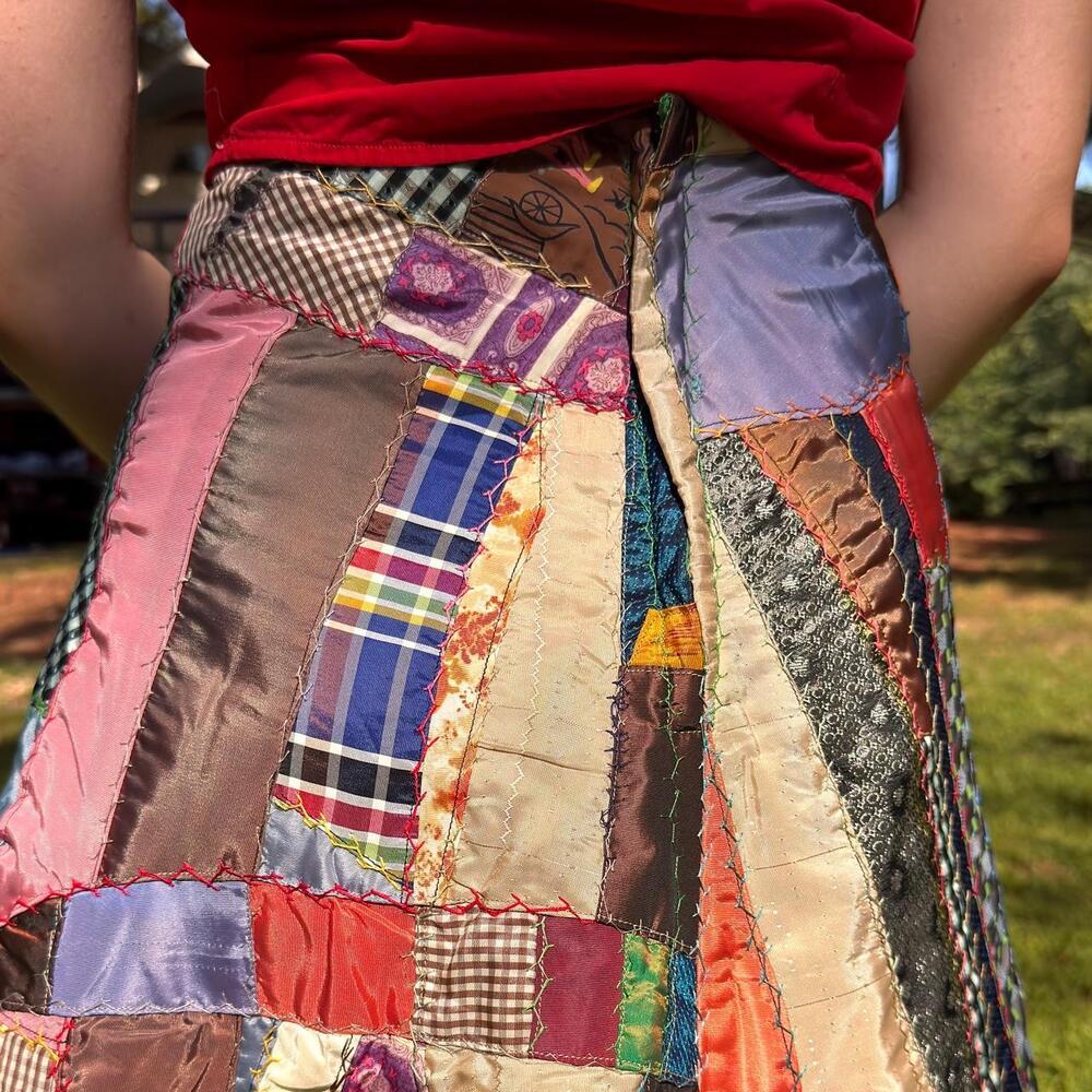 Insane vintage art deco crazy quilt skirt - Picture 7 of 8
